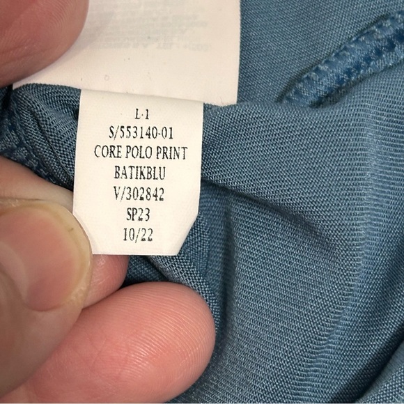 2 for$15 Old Navy Blue Polo Shirt with Navy Stripes - Picture 5 of 8